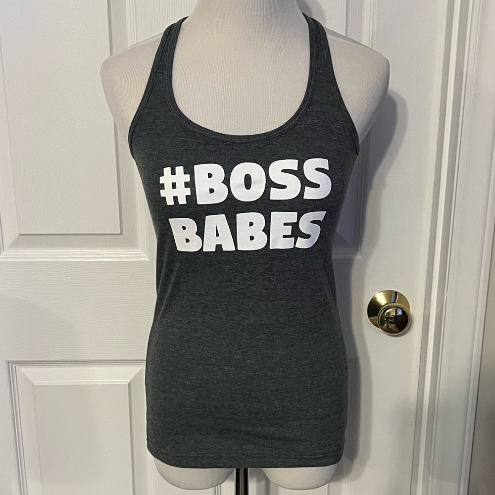 Body Rags Clothing Co. #BOSS BABES Women's Gray Tank Top
